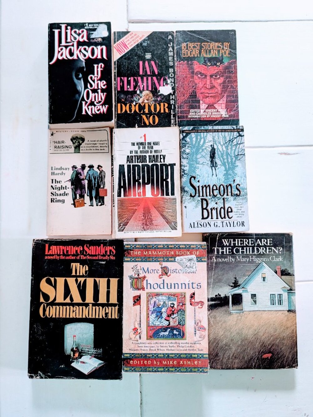 Lot of 9 VTG Horror Thriller Mystery Novels HC DJ PB Fiction Books Assorted